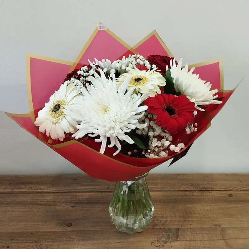 L'Artisan Floral Parisien, Fresnes : bouquet Élégance, roses, gerberas et chrysanthèmes